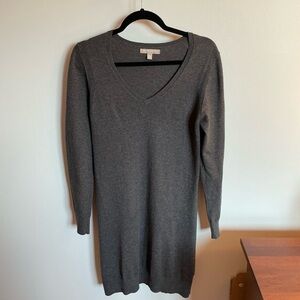 Banana Republic Gray V-Neck Sweater Tunic Dress, Women’s size Medium